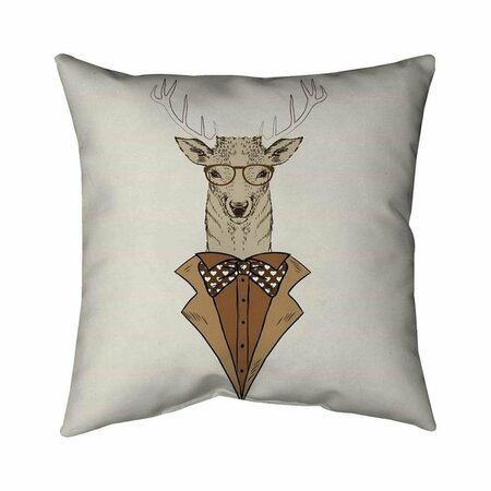 FONDO 26 x 26 in. Deer with Brown Coat-Double Sided Print Indoor Pillow FO2793143